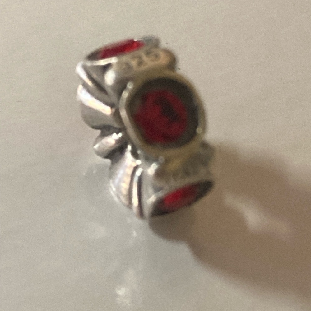 Sterling Silver Spacer Red Stones 925 ale Michael Anthony Italian